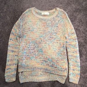 Multi - Colored Soft Crochet Sweater